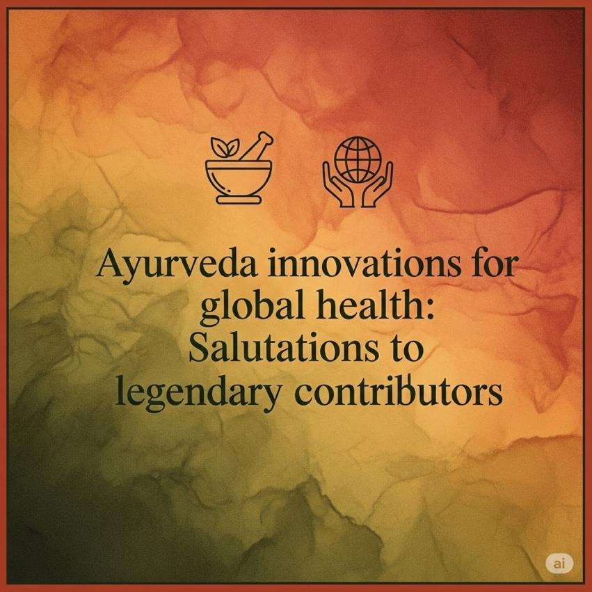 Ayurveda innovations for global health: Salutations to legendary contributors 