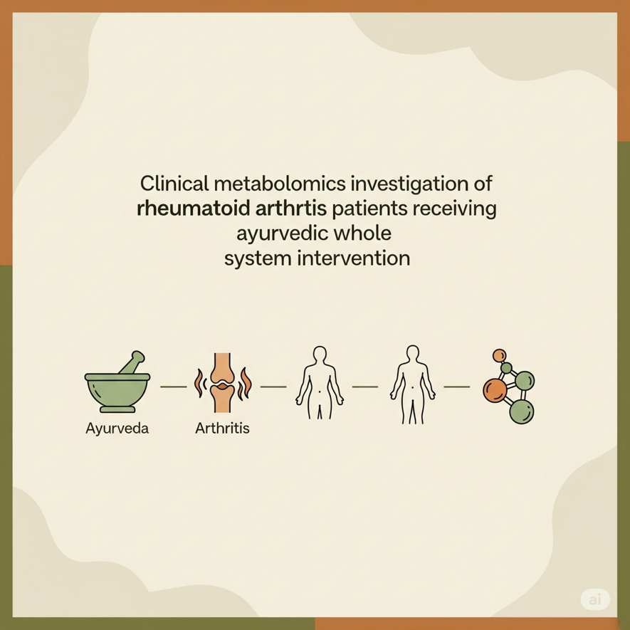 Clinical metabolomics investigation of rheumatoid arthritis patients receiving ayurvedic whole system intervention
