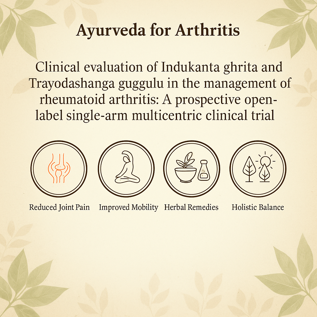 Clinical evaluation of Indukanta ghrita and Trayodashanga guggulu in the management of rheumatoid arthritis: A prospective open-label single-arm multicentric clinical trial