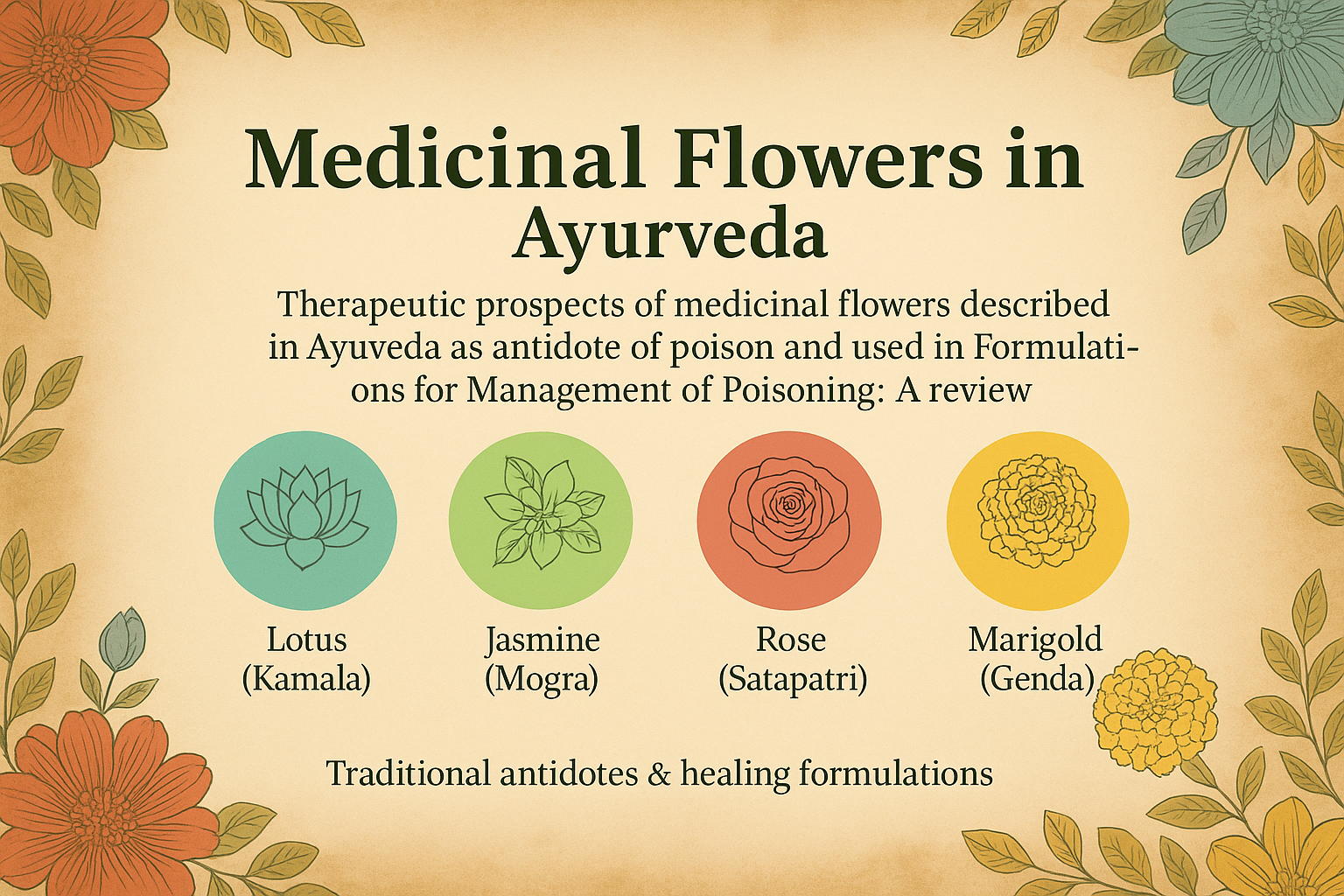 Therapeutic prospects of medicinal flowers described in Ayurveda as antidote of poison and used in Formulations for Management of Poisoning: A review